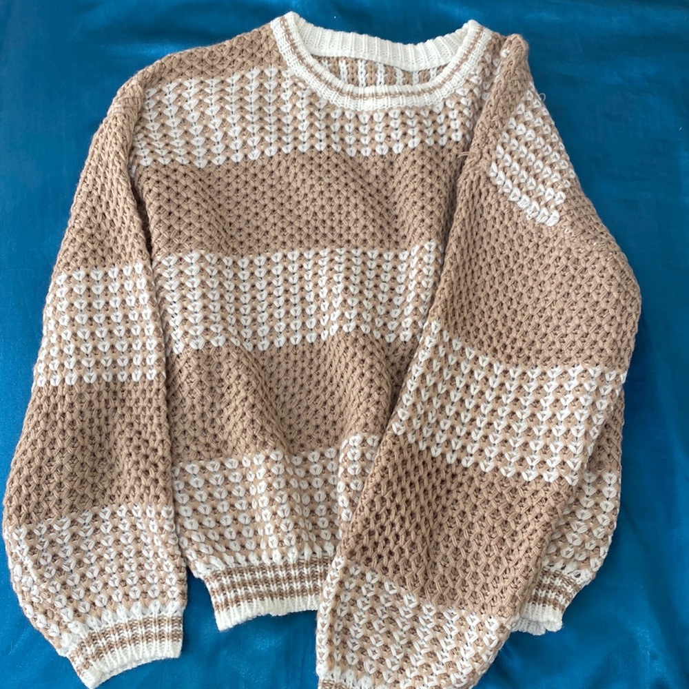 Tan and cream sweater